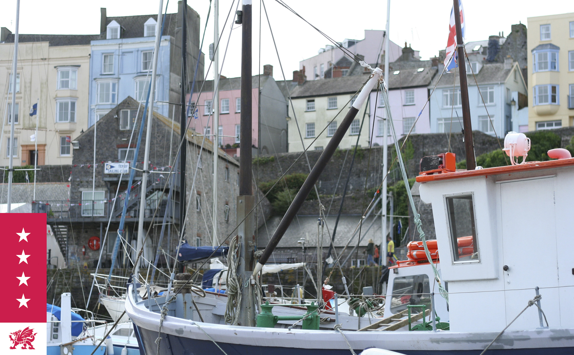 View of Tenby town from the harbour