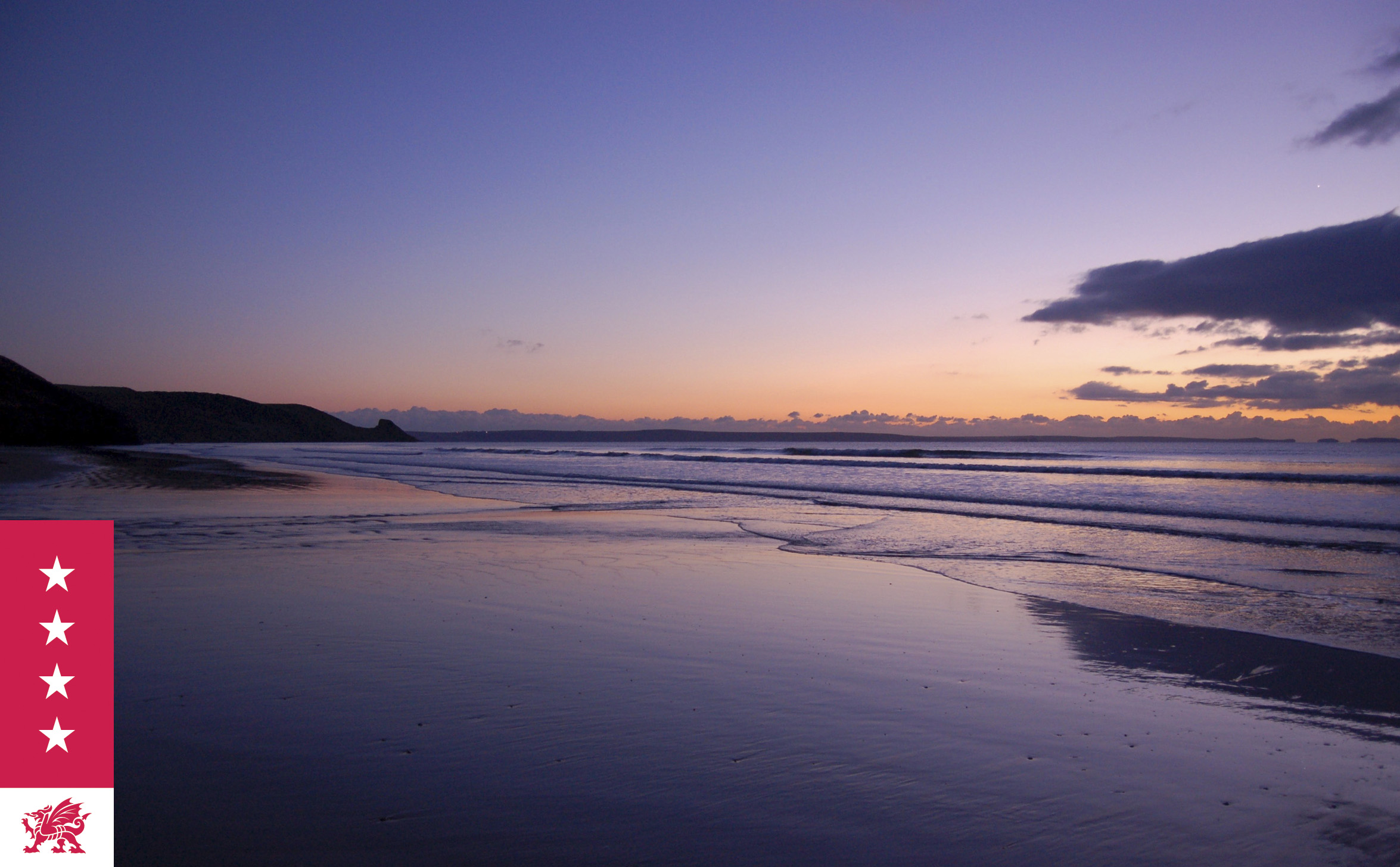 Sunrise at the beach near Saundersfoot